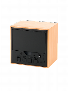 Часы электронные настольные, будильник и термометр от сети деревянные VST 869-1 Светлое дерево